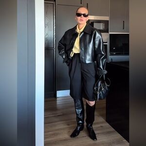 NWT MANGO Selection Leather High-Knee Boots Size 6(36)